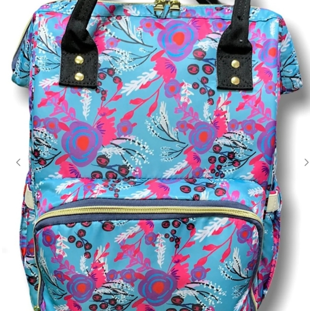 Floral Backpack Diaper Bag